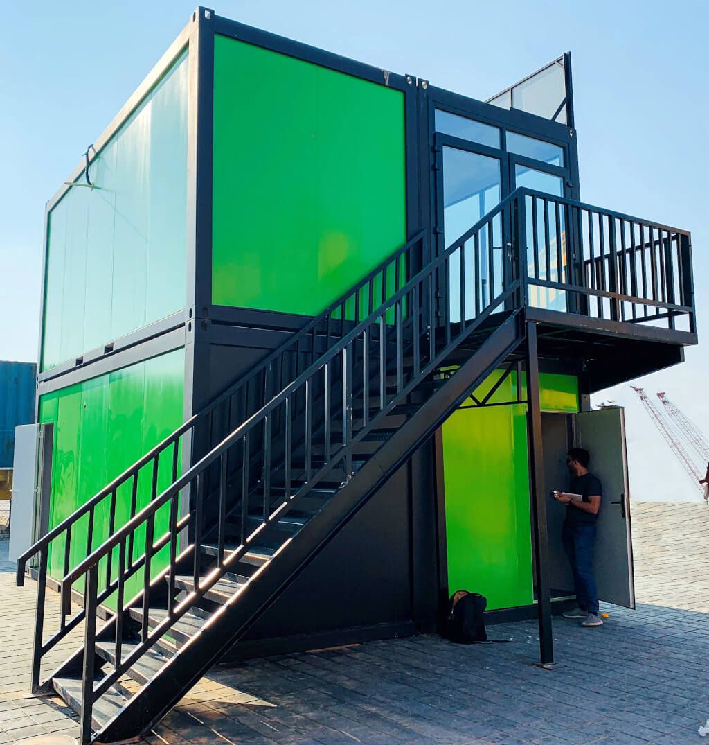 uae - temporary shop made of modular cabins